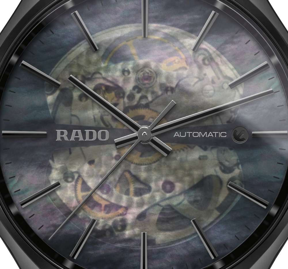 Rado True Open Heart Black dial detail