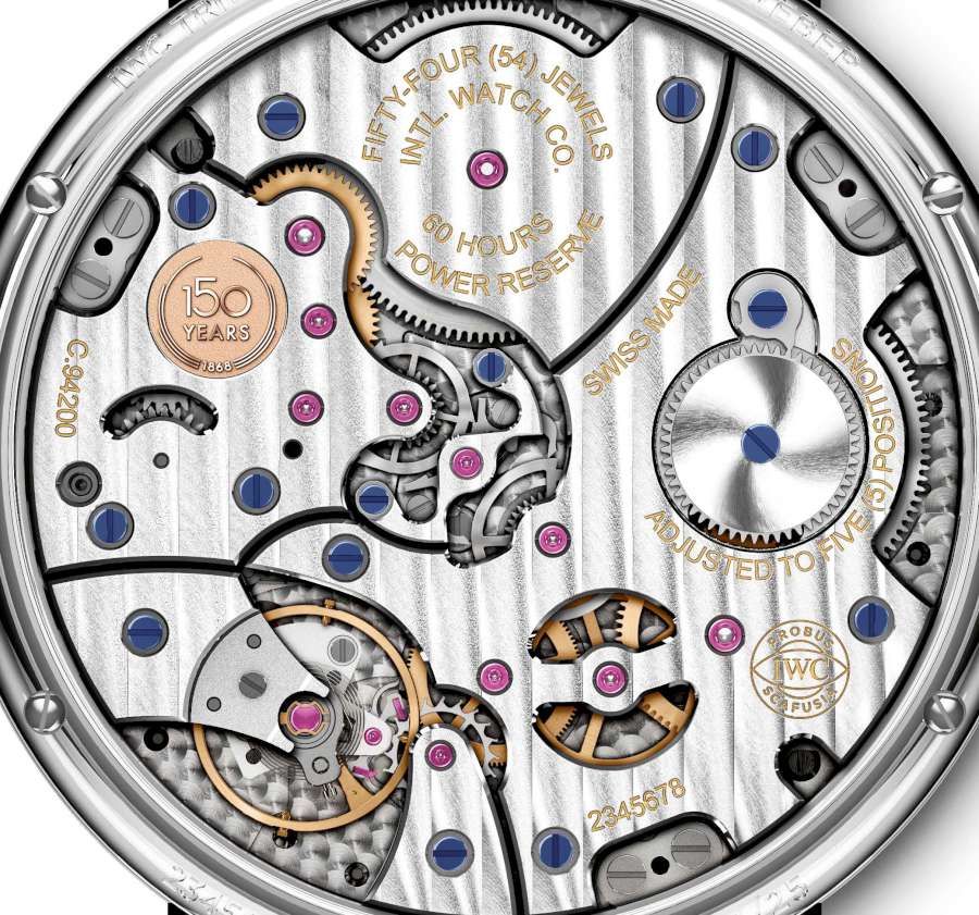 IWC Tribute to Pallweber Edition 150 Years, reference 505001, caseback